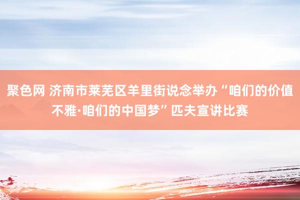 聚色网 济南市莱芜区羊里街说念举办“咱们的价值不雅·咱们的中国梦”匹夫宣讲比赛
