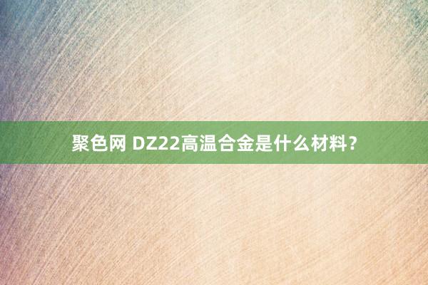 聚色网 DZ22高温合金是什么材料？