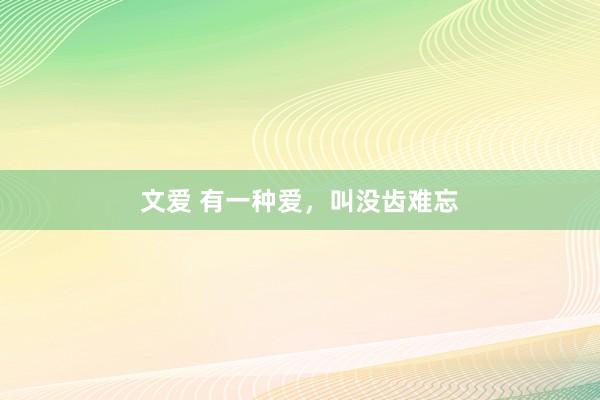 文爱 有一种爱，叫没齿难忘